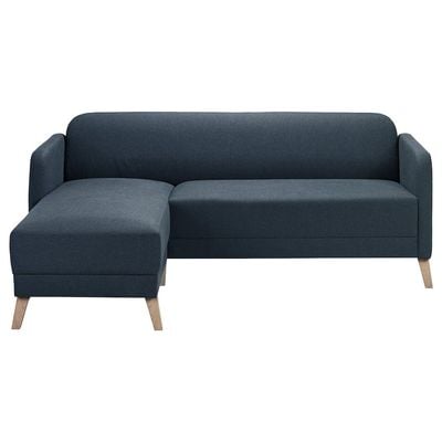 Amara 3 Seater Fabric Corner Sofa - Dark Grey - L145cm x W197cm X 76cm