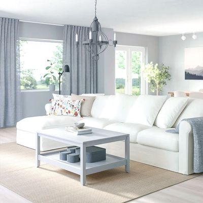 Ambrosian 4 Seater Fabric Corner Sofa - White - L164cm x W328cm x H104cm