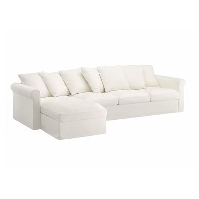Ambrosian 4 Seater Fabric Corner Sofa - White - L164cm x W328cm x H104cm