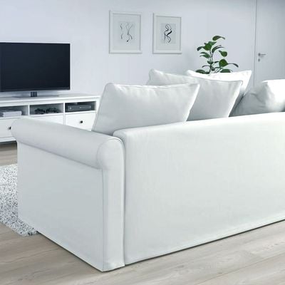 Ambrosian 4 Seater Fabric Corner Sofa - White - L164cm x W328cm x H104cm