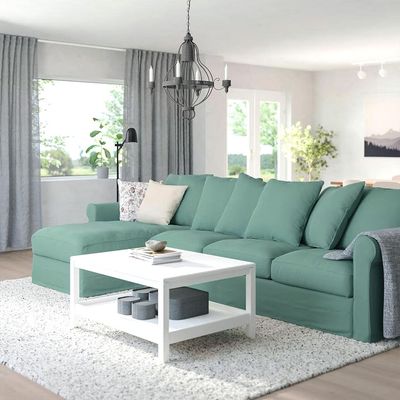 Moduler 5 Seater Fabric Corner Sofa - Light Green - L164cm x W328cm x H104cm