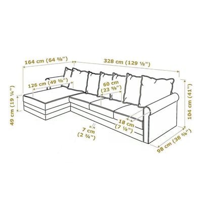 Moduler 5 Seater Fabric Corner Sofa - Light Green - L164cm x W328cm x H104cm