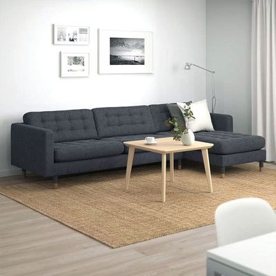 Zestoria 4 Seater Fabric Corner Sofa - Dark Grey - L158cm x W280cm x H78cm