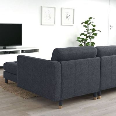 Zestoria 4 Seater Fabric Corner Sofa - Dark Grey - L158cm x W280cm x H78cm