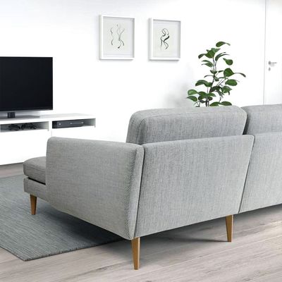 Embolden 3 Seater Fabric Corner Sofa - Light Grey -L161cm x W246cm x H88cm