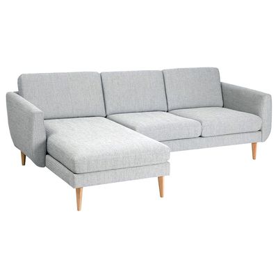 Embolden 3 Seater Fabric Corner Sofa - Light Grey -L161cm x W246cm x H88cm