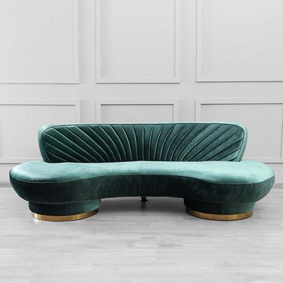 Northpol 3 Seater Sofa Velvet Fabric - Teal - L242cm x W100cm X H78cm