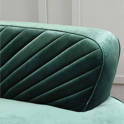 Northpol 3 Seater Sofa Velvet Fabric - Teal - L242cm x W100cm X H78cm