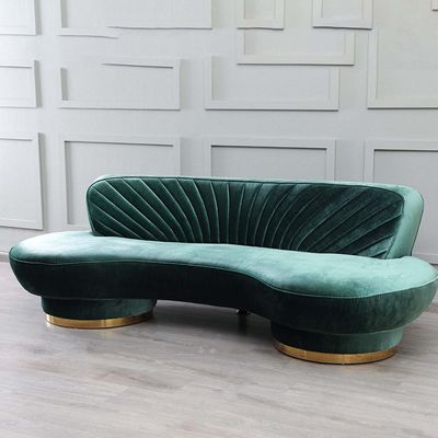 Northpol 3 Seater Sofa Velvet Fabric - Teal - L242cm x W100cm X H78cm