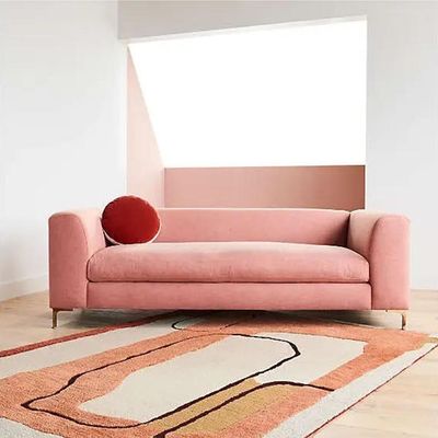 Snuggle 3 Seater Fabric Sofa - Peach - L 233cm x W 95cm x H 76cm