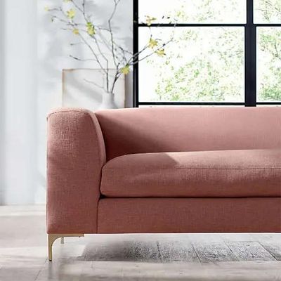 Snuggle 3 Seater Fabric Sofa - Peach - L 233cm x W 95cm x H 76cm