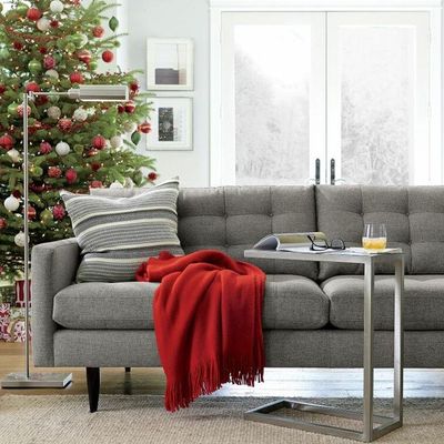 Tranquil Tides 3 Seater tufted sofa Fabric - Gray - L 239cm x W 97cm x H 72cm