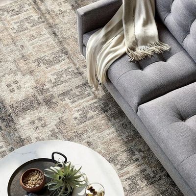 Tranquil Tides 3 Seater tufted sofa Fabric - Gray - L 239cm x W 97cm x H 72cm