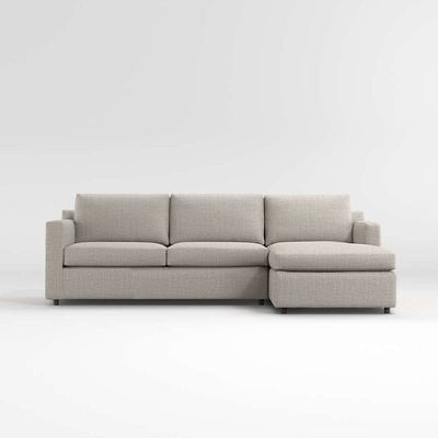 Barret 3 seater Corner sofa sectional fabric with storage - Light Gray - L 228cm x W 160cm x H 91cm