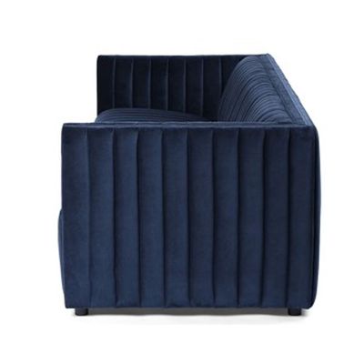 Chanel 4 seater Tufted Sofa Velvet - Navy Blue - L 246cm x W 88cm x H 67cm