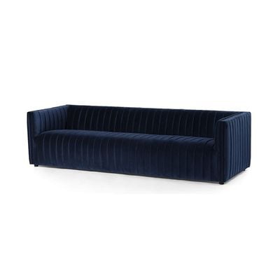 Chanel 4 seater Tufted Sofa Velvet - Navy Blue - L 246cm x W 88cm x H 67cm