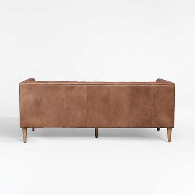 Blissful Breeze Tufted 3 Seater PU leather Sofa - Chocolate - L 228cm x W 88cm x H 71cm