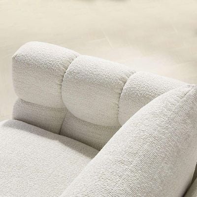 Italian Pearl 4 Seater Sofa Fabric - Ivory - L 245cm x W 110cm x H 78cm