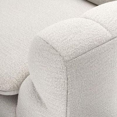 Italian Pearl 4 Seater Sofa Fabric - Ivory - L 245cm x W 110cm x H 78cm