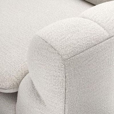 Italian Pearl 4 Seater Sofa Fabric - Ivory - L 245cm x W 110cm x H 78cm
