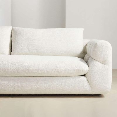 Italian Pearl 4 Seater Sofa Fabric - Ivory - L 245cm x W 110cm x H 78cm