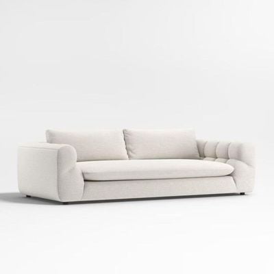 Italian Pearl 4 Seater Sofa Fabric - Ivory - L 245cm x W 110cm x H 78cm