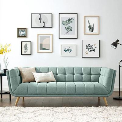 Ardith Wide 3 Seater Sofa Fabric - Mint Green - L 220cm x W 80cm x H 80cm