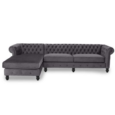 Opulent Oasis 4 Seater L Shape Corner Sofa Fabric - Gray - L 270cm x W 210cm x H 80cm