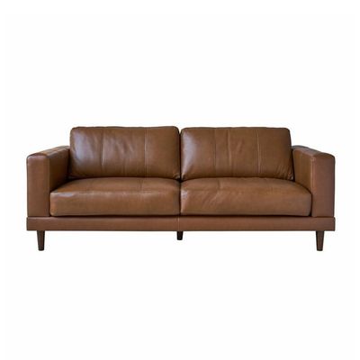 Smarm 3 Seater Pu Leather Sofa - Brown - L 205cm x W 93cm x H 86cm