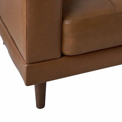 Smarm 3 Seater Pu Leather Sofa - Brown - L 205cm x W 93cm x H 86cm