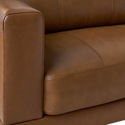 Smarm 3 Seater Pu Leather Sofa - Brown - L 205cm x W 93cm x H 86cm