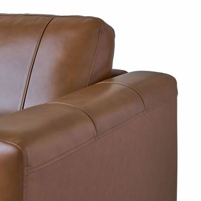 Smarm 3 Seater Pu Leather Sofa - Brown - L 205cm x W 93cm x H 86cm