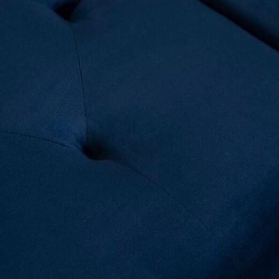 Kerry Corner 5 Seater Sofa Wide Sofa & Chaise Velvet Fabric - Navy Blue - L 292cm x W 84cm x H 82cm