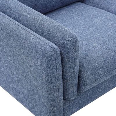 Edgerton 4 -seater Corner Sofa Wide Sofa & Chaise Fabric - Blue - L 236cm x W 157cm x H 88cm