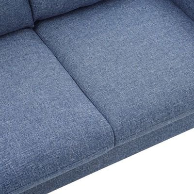 Edgerton 4 -seater Corner Sofa Wide Sofa & Chaise Fabric - Blue - L 236cm x W 157cm x H 88cm