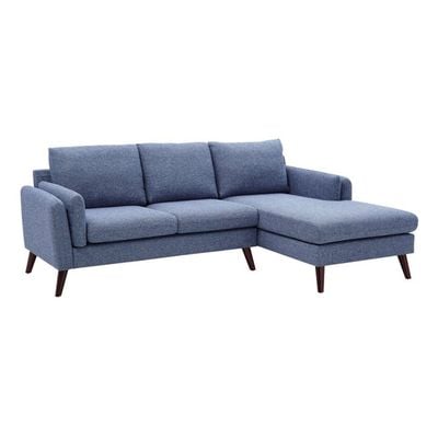 Edgerton 4 -seater Corner Sofa Wide Sofa & Chaise Fabric - Blue - L 236cm x W 157cm x H 88cm