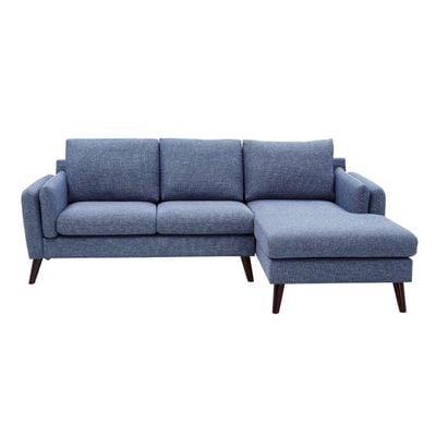 Edgerton 4 -seater Corner Sofa Wide Sofa & Chaise Fabric - Blue - L 236cm x W 157cm x H 88cm