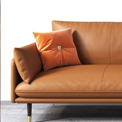 Khoral 3 Seater Leather Sofa - Brown - L 210cm x W 85cm x H 80cm