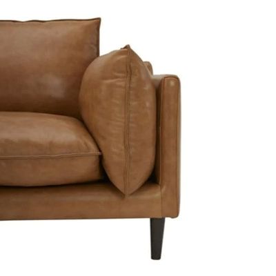 Khoral 3 Seater Leather Sofa - Brown - L 210cm x W 85cm x H 80cm