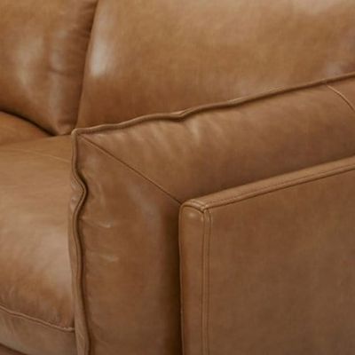 Khoral 3 Seater Leather Sofa - Brown - L 210cm x W 85cm x H 80cm