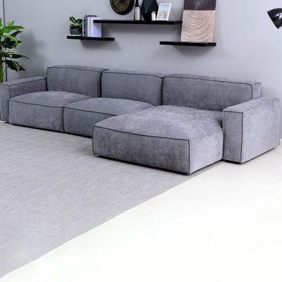 Plufflair 3 Seater Sectional Sofa Fabric - Blue - L 340cm x W 145cm x H 70cm