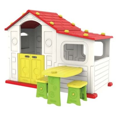 MYTS  Indoor playhouse with activity area with side table & chair for kids red