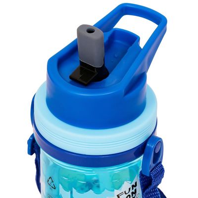 Eazy Kids Water Bottle 500ml wt Straw - Blue