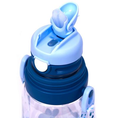 Eazy Kids Water Bottle 600ml wt straw - Blue