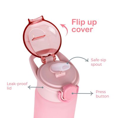 Eazy Kids Water Bottle 500ml wt Handle - Pink