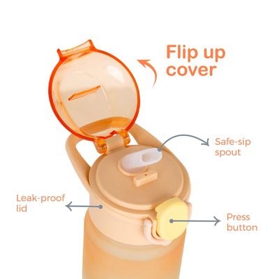 Eazy Kids Water Bottle 500ml wt Handle - Orange