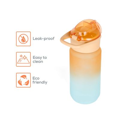 Eazy Kids Water Bottle 500ml wt Handle - Orange