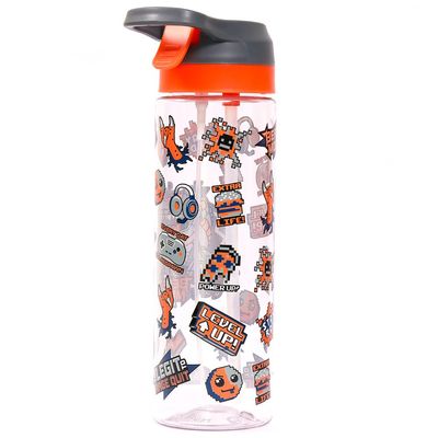 Eazy Kids Tritan Water Bottle w / Spray, Dinosaur - Grey, 750ml