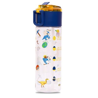 Eazy Kids Tritan Water Bottle w/ Snack Box, T-Rex- Blue, 450ml
