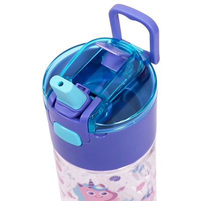 Eazy Kids Tritan Water Bottle w / Snack Box, Mermaid - Purple, 450ml